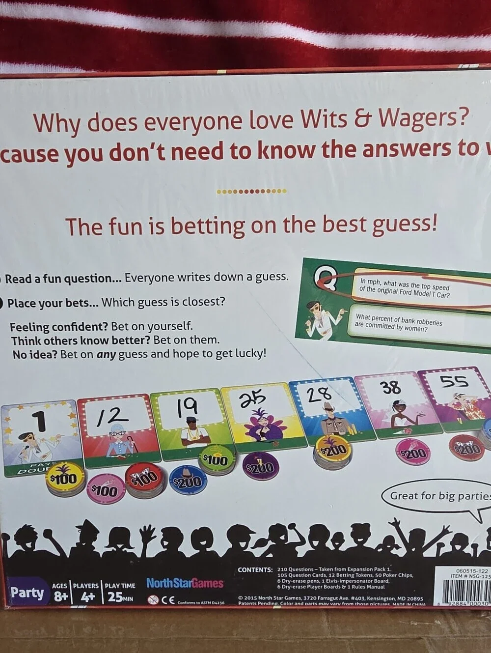 New- 2015 Wits & Wagers Party Edition- Ages 8+ Most Award Winning Party Game